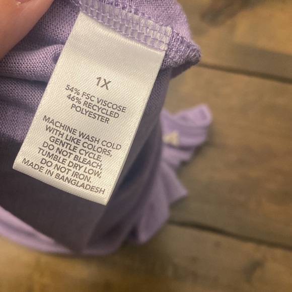 Earth Yoga soft lilac blouse size 1X - Picture 5 of 6
